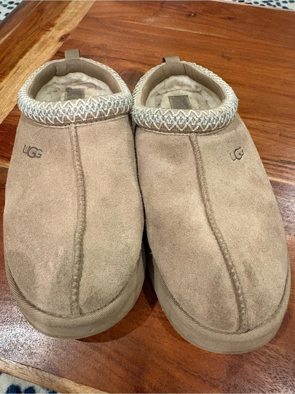 UGG Slip-On Suede Shearling Mule - Beige